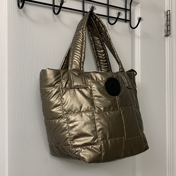 Gold / Bronze Quilted Puffer Small Handbag / Crossbody Bag - Picture 4 of 15